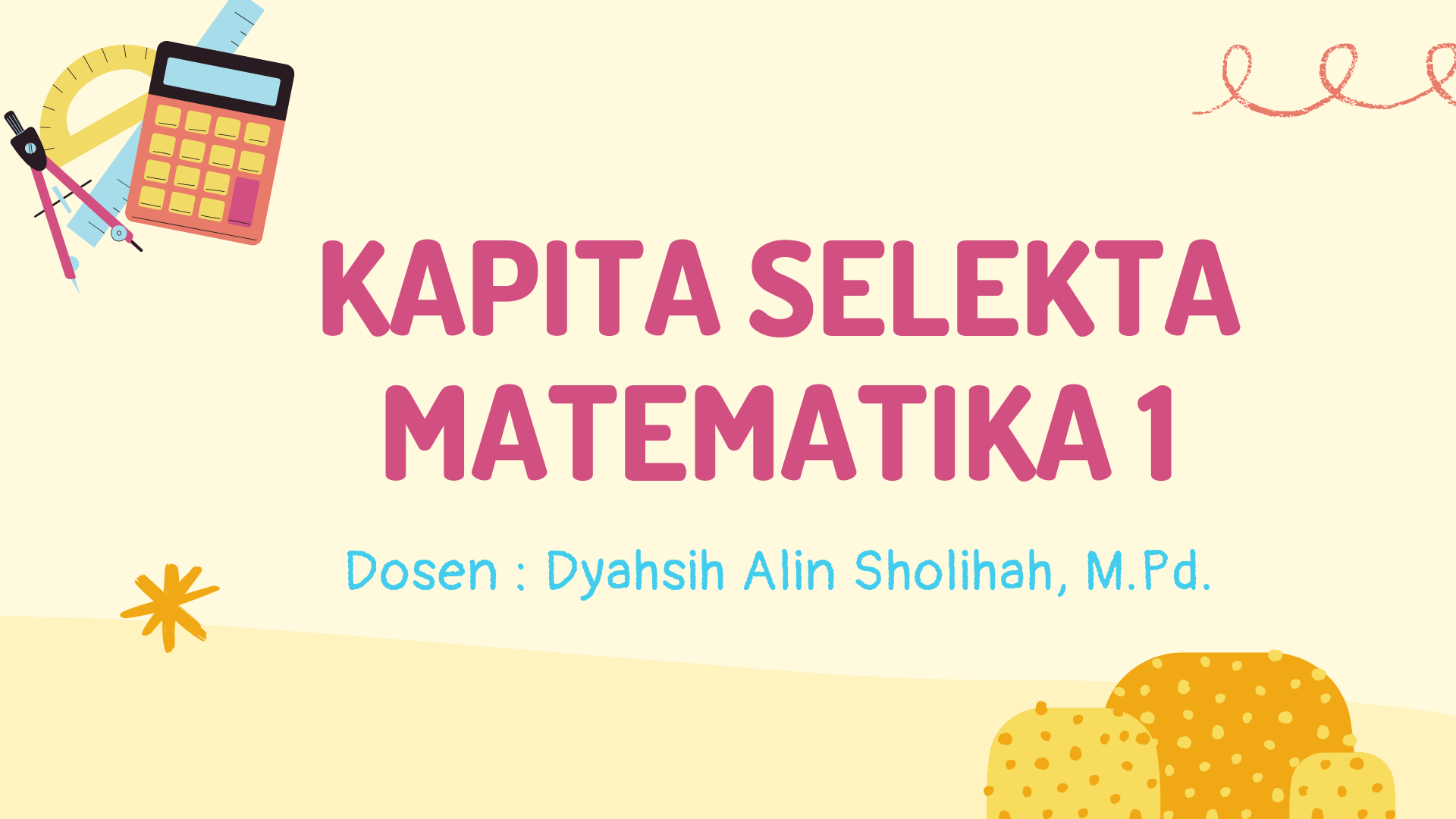 PM078 Kapita Selekta Matematika I